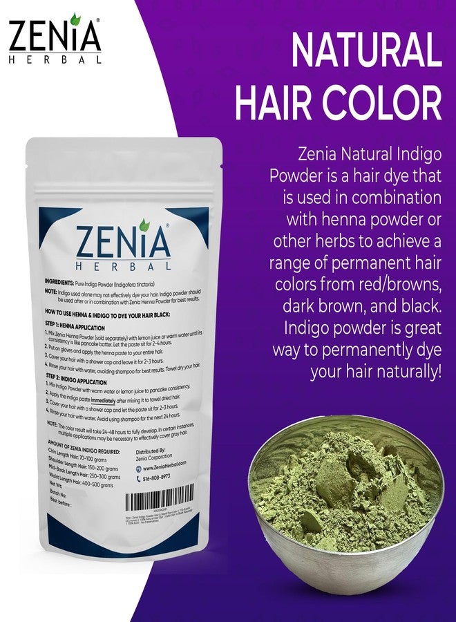 Zenia Indigo Powder (Indigofera Tinctoria) | Hair/Beard Dye Color 1lb (454g) | 100% Pure & Natural | No Preservatives - Image 4